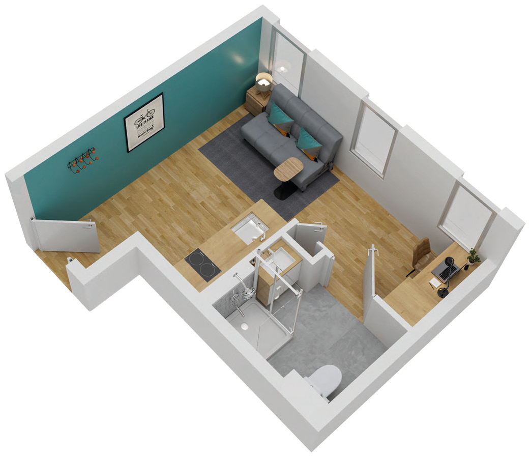 Studio R+1 Etudi'zen – 19,28 m²